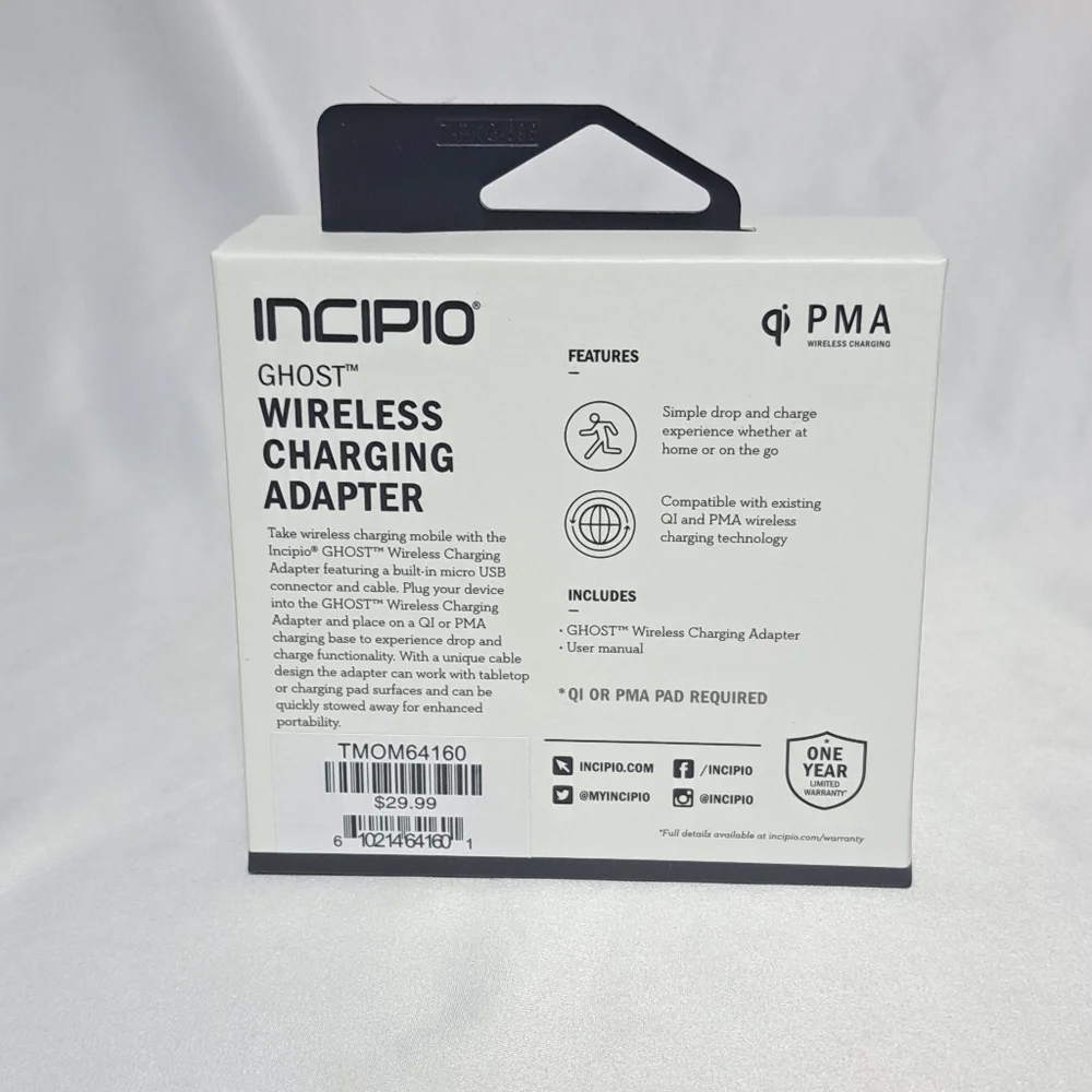 Incipio Ghost Wireless Charging Adapter‎ with Micro USB Connector